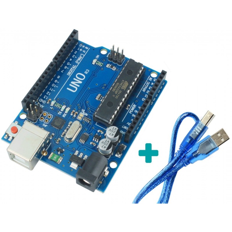 Placa Uno R3 + cabo USB para Arduino Placa Uno R3 + cabo USB para Arduino