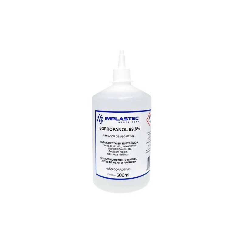 Alcool isopropilico 500ml 99,8% - Implastec Alcool isopropilico 500ml 99,8% - Implastec