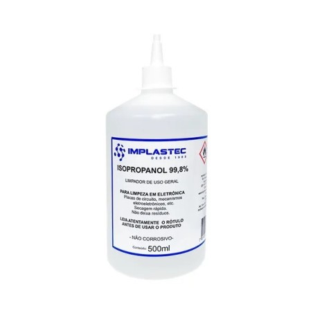 Alcool isopropilico 500ml 99,8% - Implastec