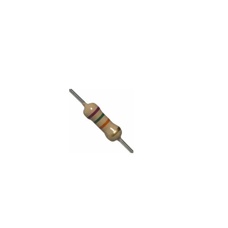 Resistor 75K 1/4w 5% - Roxo verde laranja dourado