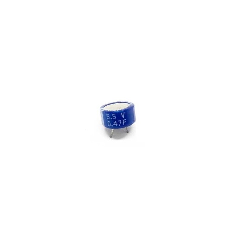 Capacitor supercap 0,47F 5,5v - 21x10mm Capacitor supercap 0,47F 5,5v - 21x10mm