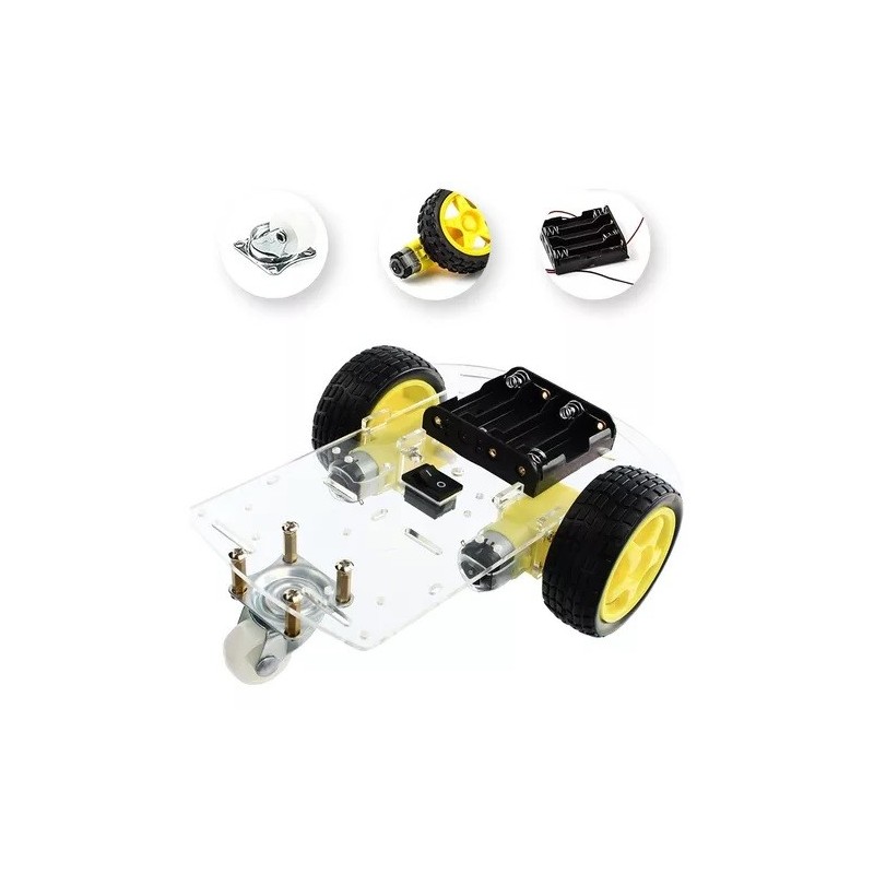 Kit chassi 2WD (2 rodas) robô para arduino Kit chassi 2WD (2 rodas) robô para arduino