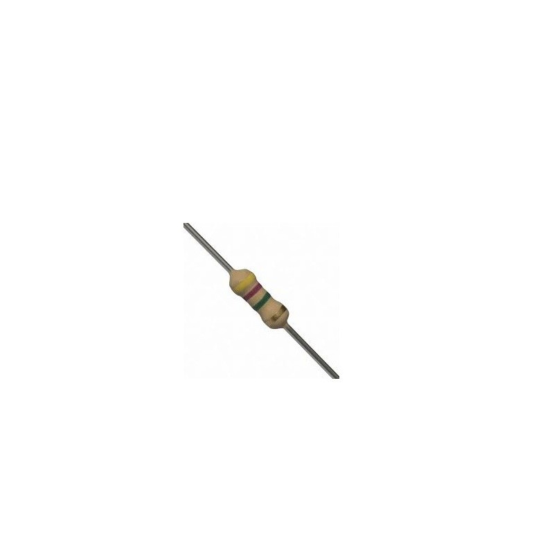 Resistor 4M7 1/4w 5% - Amarelo roxo verde dourado Resistor 4M7 1/4w 5% - Amarelo roxo verde dourado