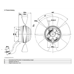 Ventilador axial 200mm 230vca - A2E200-AF02-01 - ebmpapstVentilador axial 230vca 200mm 50/60hz - A2E200-AF02-01 - ebmpapst