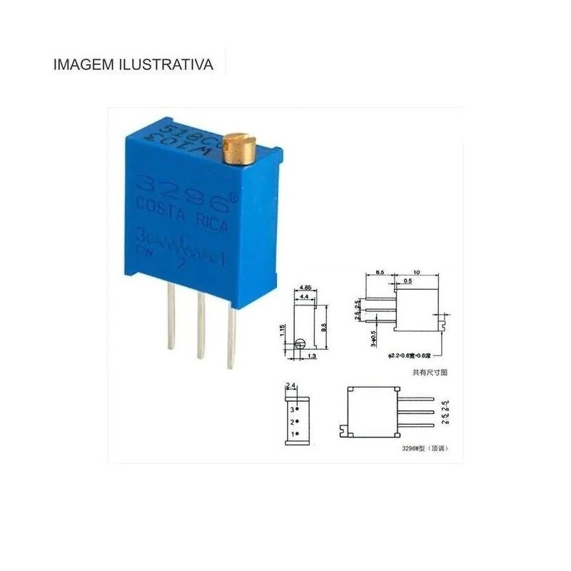 Trimpot 1K 3386 1 Volta Trimpot 1K 3386 1 Volta