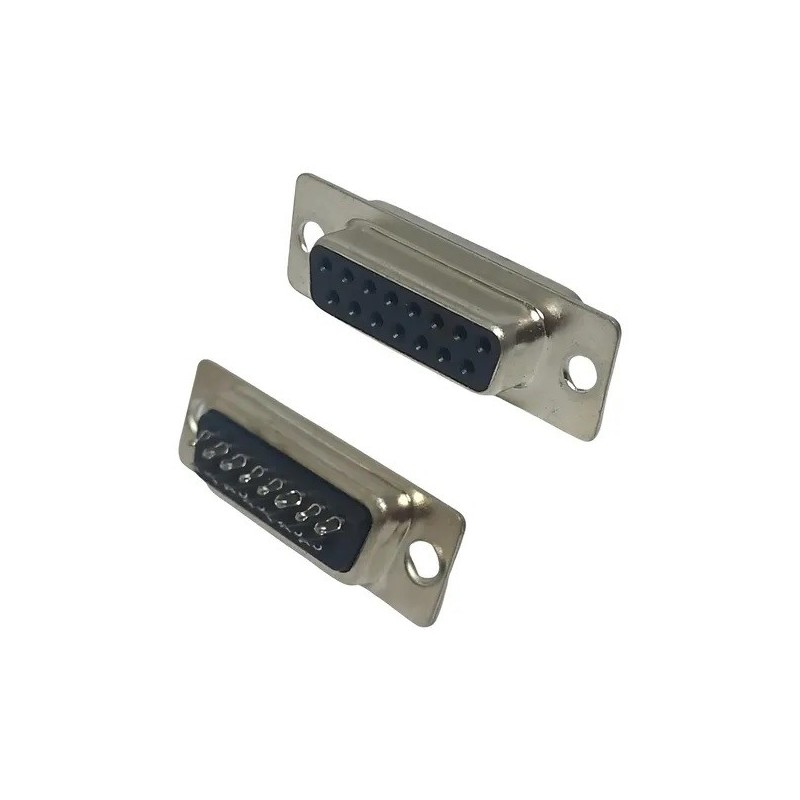 Conector DB15 femea solda fio Conector DB15 femea solda fio