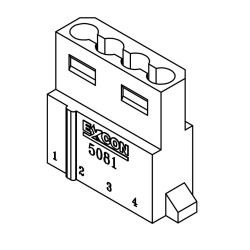 Conector 4 vias macho fonte cpu 508104HA