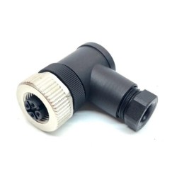 Conector circular 4 vias femea M12 angular(90º) - V1-W-BK PN:224884