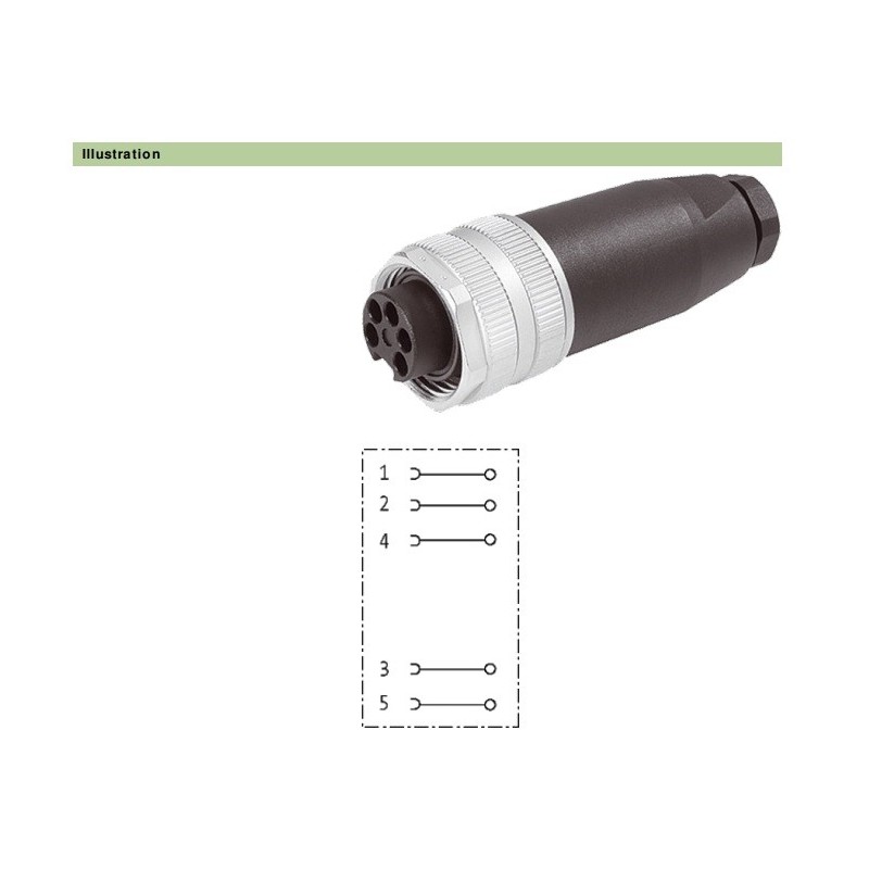 Conector circular 5 vias femea cabo 7000-78221-0000000 Murr Conector circular 5 vias femea cabo 7000-78221-0000000 Murr