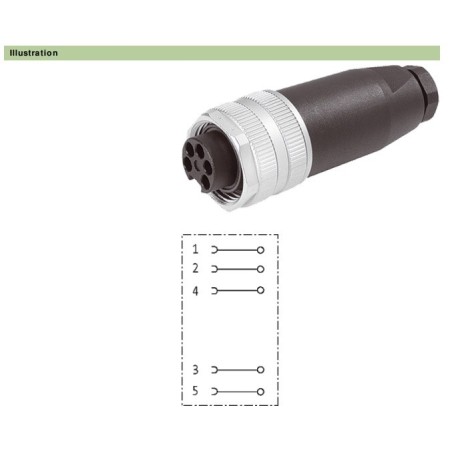 Conector circular 5 vias femea cabo 7000-78221-0000000 Murr