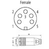 Conector circular 5 vias femea cabo 7000-78221-0000000 Murr
