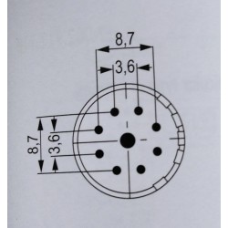 Conector circular 6 vias (5+PE)macho M23 cabo 7-12mm