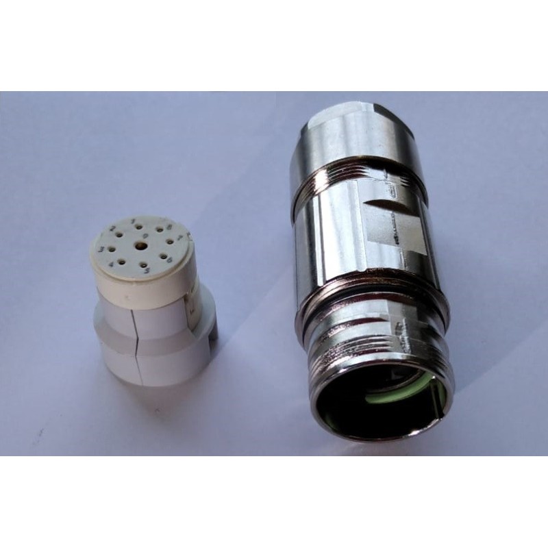 Conector circular 9 vias (8+1)femea M23 cabo 11-17mm(Anti-horário) Conector circular 9 vias (8+1)femea M23 cabo 11-17mm(Anti-horário)