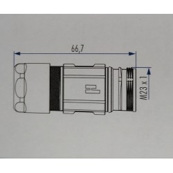 Conector circular 9 vias (8+1)femea M23 cabo 11-17mm(Anti-horário)