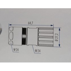 Conector circular 9 vias (8+1)macho M23 cabo 11-17mm (ant.hor)