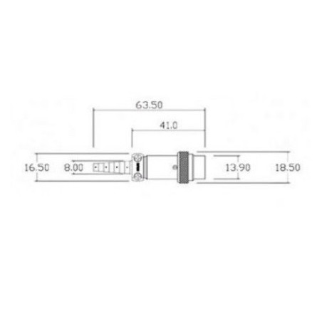 Conector circular macho 03 vias cabo - PLD P3 - Melro