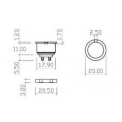 Conector circular painel femea 03 vias - JLD P3 - Melro