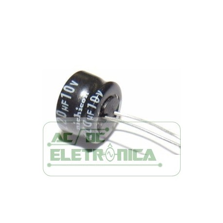 Capacitor eletrolítico 220uf x 10v 85º