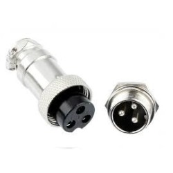 Conector mike 03 vias Macho/Fêmea