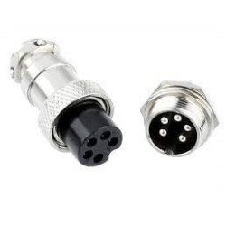 Conector mike 05 vias Macho/Fêmea