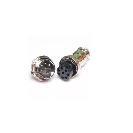 Conector mike 08 vias Macho/Fêmea