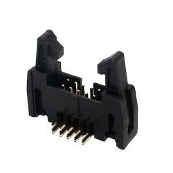 Conector 10 vias H latch IDC 90° c/ejetor