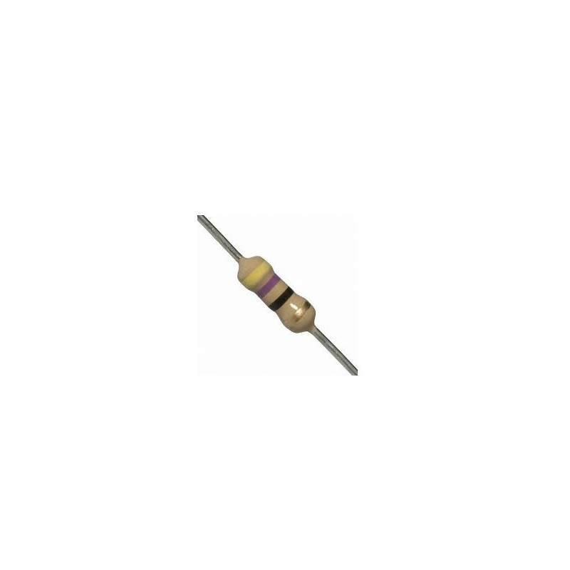 Resistor 47R 1/2w 5% - Amarelo roxo preto dourado Resistor 47R 1/2w 5% - Amarelo roxo preto dourado