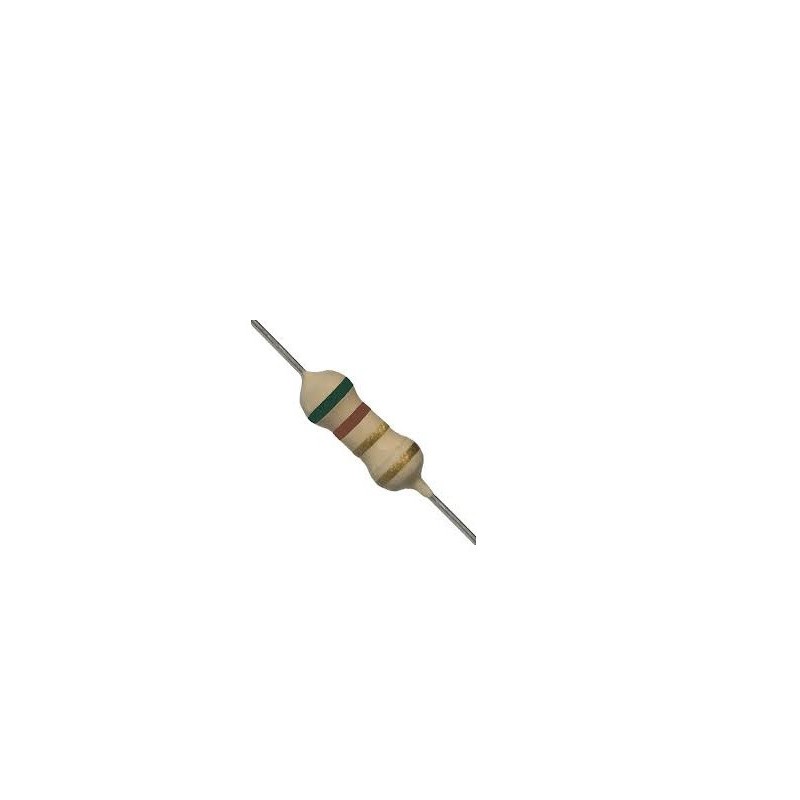 Resistor 5R1 1/2w 5% - Verde marrom dourado dourado Resistor 5R1 1/2w 5% - Verde marrom dourado dourado