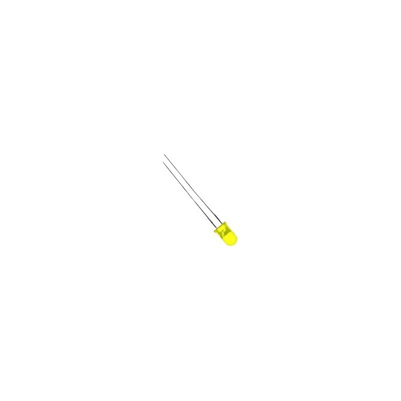 Led 3mm amarelo difuso 800mcd