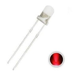 Led 3mm vermelho alto brilho 8000mcd