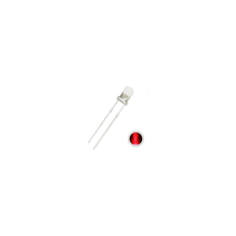 Led 3mm vermelho alto brilho 8000mcd
