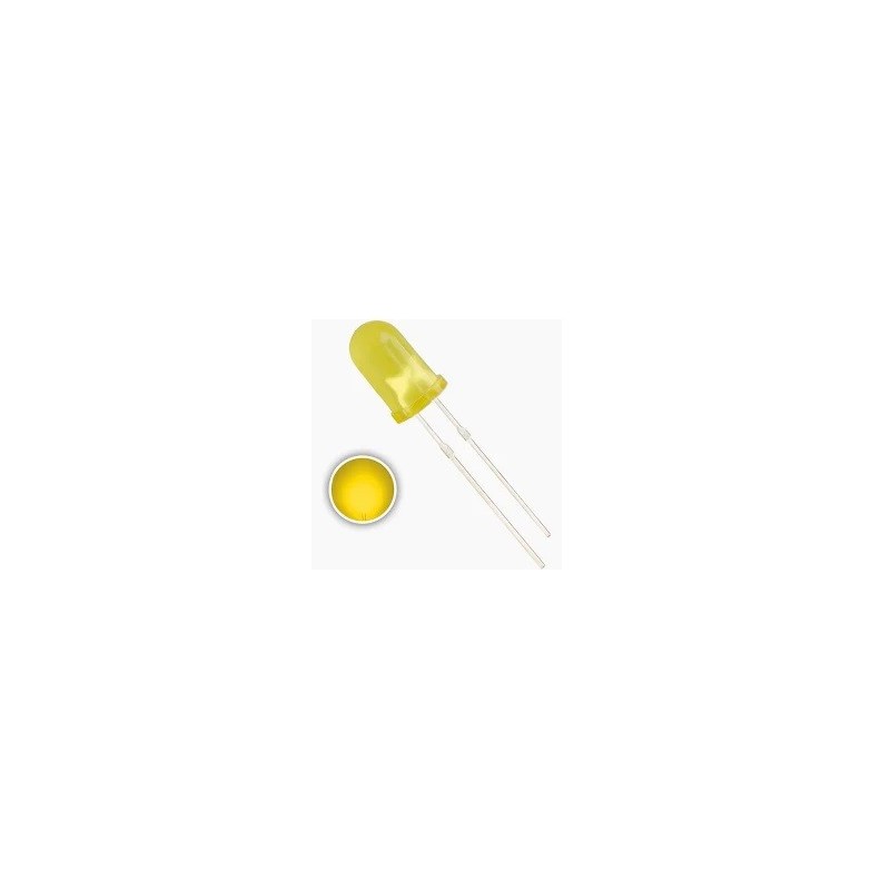 Led 5mm amarelo difuso 800mcd