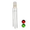 Led 5mm bicolor verde/vermelho leitoso 800mcd
