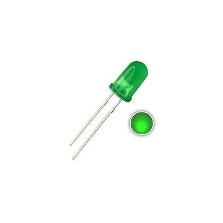 Led 5mm verde difuso 800mcd