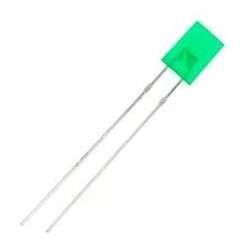 Led 5mm verde difuso retangular 800mcd