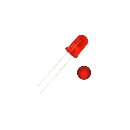 Led 5mm vermelho difuso 800mcd