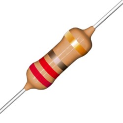 Resistor 0R10 1/4w 5% - Marrom preto prata dourado