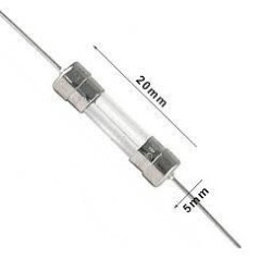 Fusivel vidro 200mA 5x20mm axial c/terminal