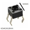 Chave tactil KFC-A06-4,5x4,5x3,8mm 4T 180º