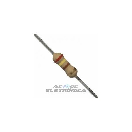 Resistor 240R 1/4w 5% - Vermelho amarelo marrom dourado