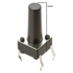 Chave tactil KFC-A06-6x6x13mm 4T 180º