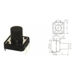 Chave tactil KFC-A06-12x12x12mm 4T 180º