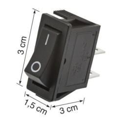 Chave gangorra on off 16A 250V~ preta - KCD3-101
