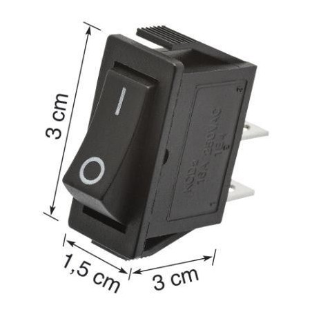 Chave gangorra on off 16A 250V~ preta - KCD3-101