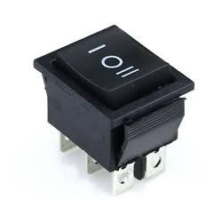 Chave gangorra KCD4 16A 250V~ on/off/on 6T preta