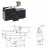 Chave micro switch haste c/roldana Z-15GW22-B 15A 250Vca