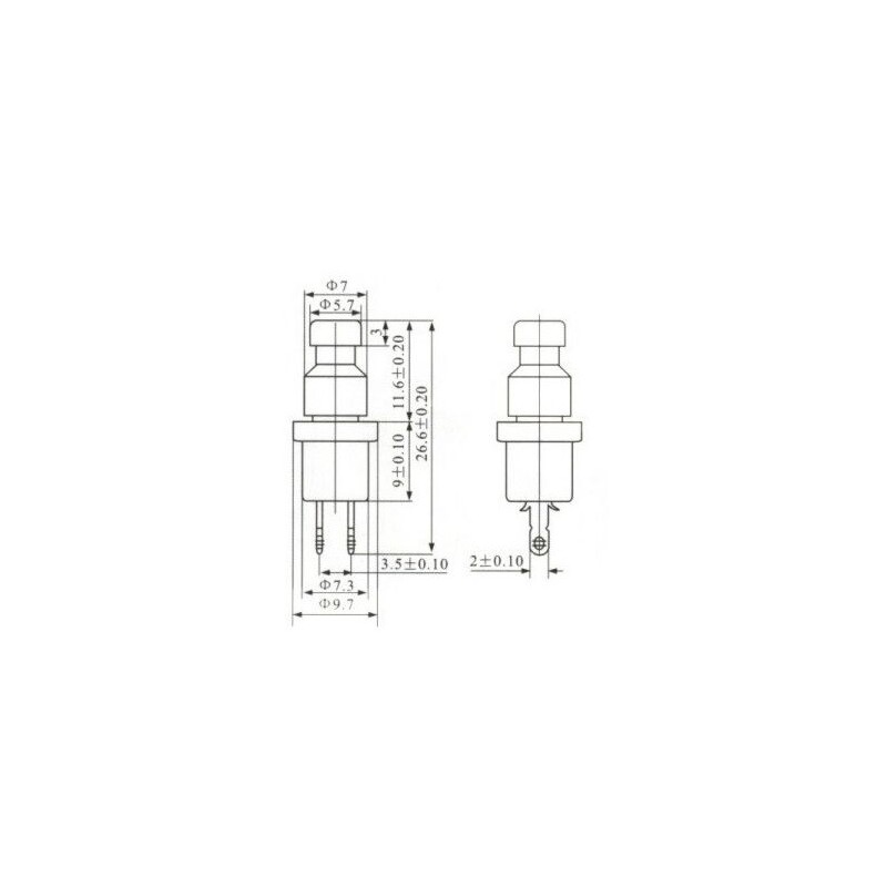 Chave push button NA verde 1A 250v - PBS110