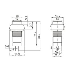 Chave push button PBS11A verde com trava