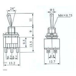 Chave alavanca 02 Posições 02 polos - SMTS 202