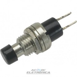 Chave push button NA preto 1A 250v - PBS110